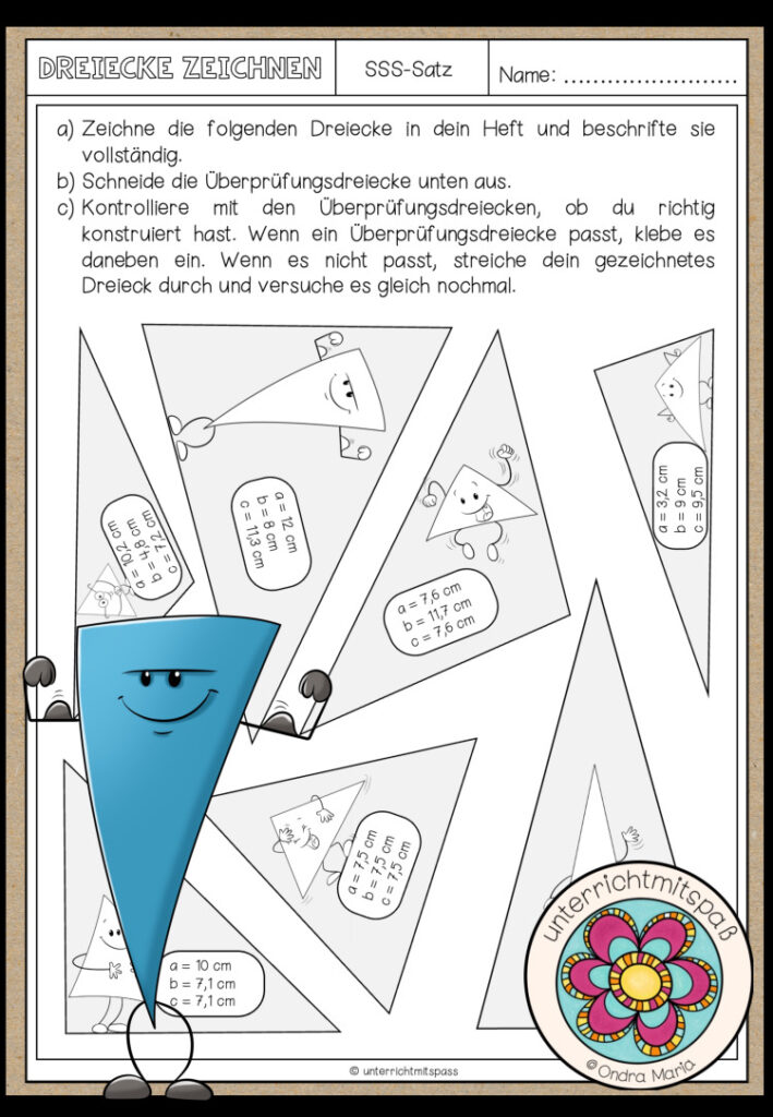 SSS-SATZ – Dreiecke konstruieren (Arbeitsblatt)