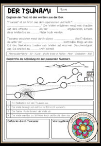 TSUNAMIS – Arbeitsblatt