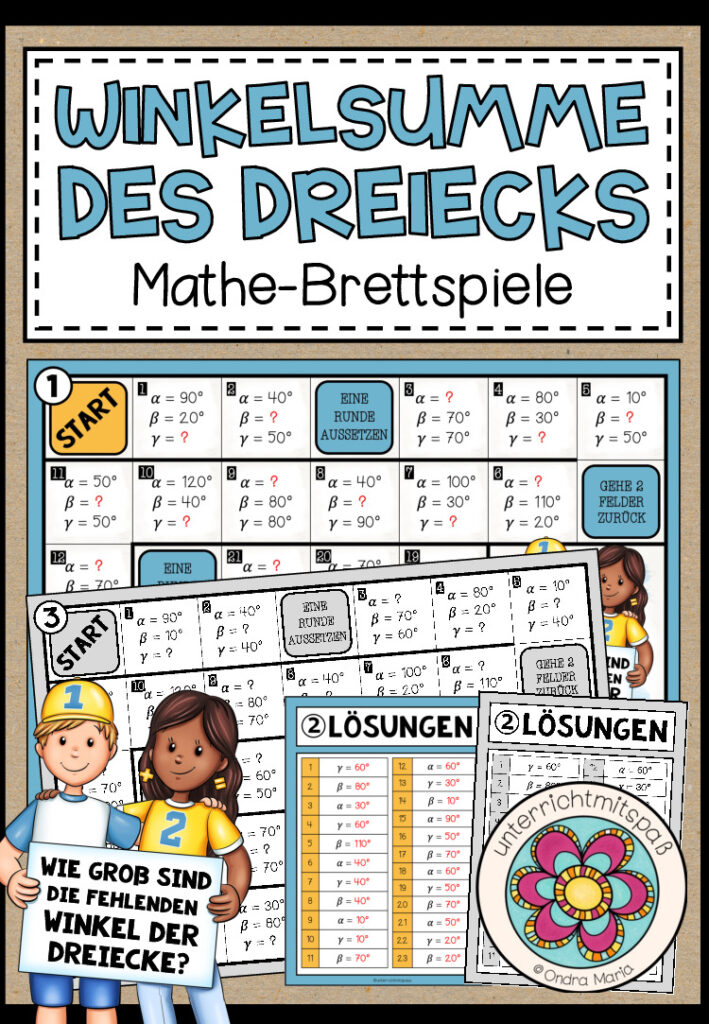 WINKELSUMME DES DREIECKS – 3 Mathe-Brettspiele