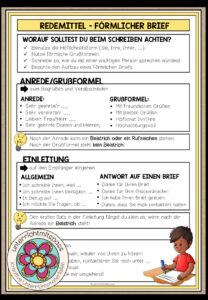 BRIEFE – Der förmliche Brief – Redemittel (Merkblatt)