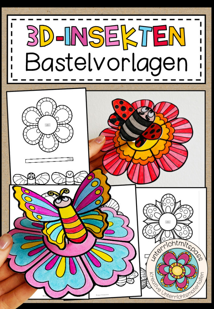 3D-Insekten – Bastelvorlagen