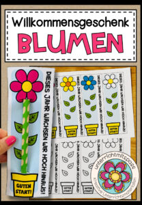 Willkommensgruß / Willkommensgeschenk für den Schulanfang – Blumen (für Stifte)