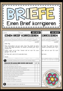 BRIEFE – Einen persönlichen Brief korrigieren (Arbeitsblatt) 2-fach differenziert