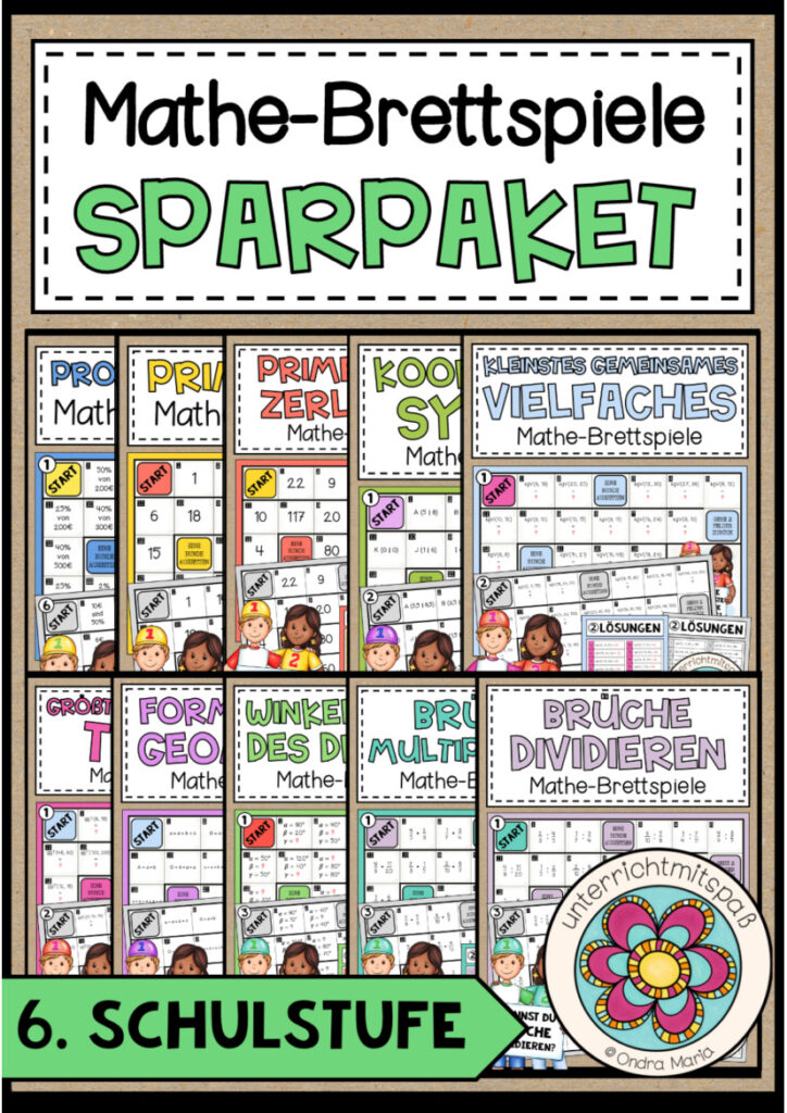 MATHE–BRETTSPIELE – SPARPAKET – 6. Schulstufe