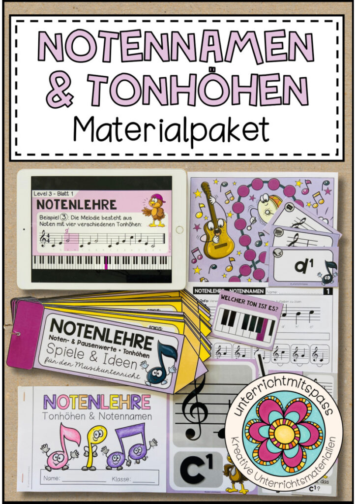 NOTENNAMEN & TONHÖHEN – Materialpaket (4.-5. Schulstufe)