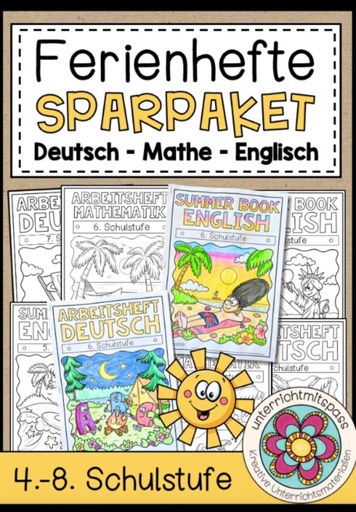 FERIENHEFTE (Deutsch, Englisch, Mathe) 4.-8. Schulstufe – SPARPAKET