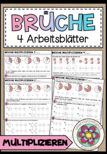 BRÜCHE – Multiplikation (4 Arbeitsblätter)