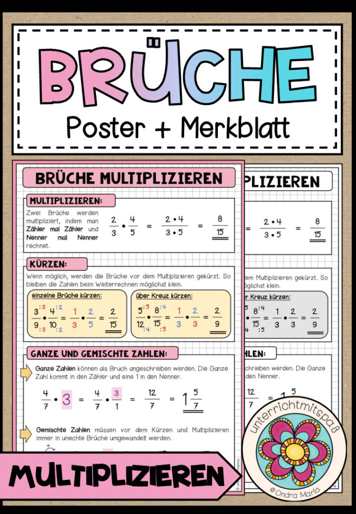 BRÜCHE – Multiplikation (Poster + Merkblatt)