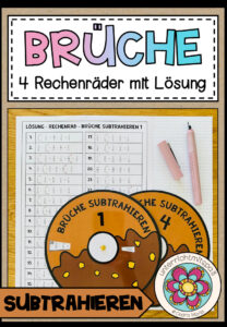 BRÜCHE – Subtraktion (4 Rechenräder)