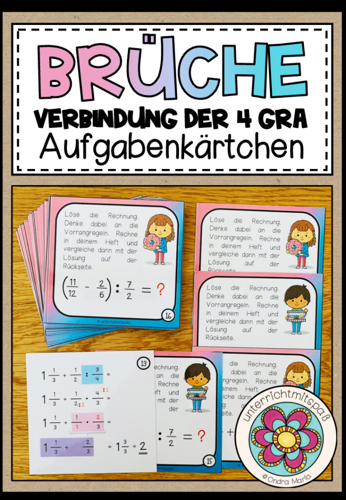 BRÜCHE – Verbindung der 4 GRA (Aufgabenkärtchen)