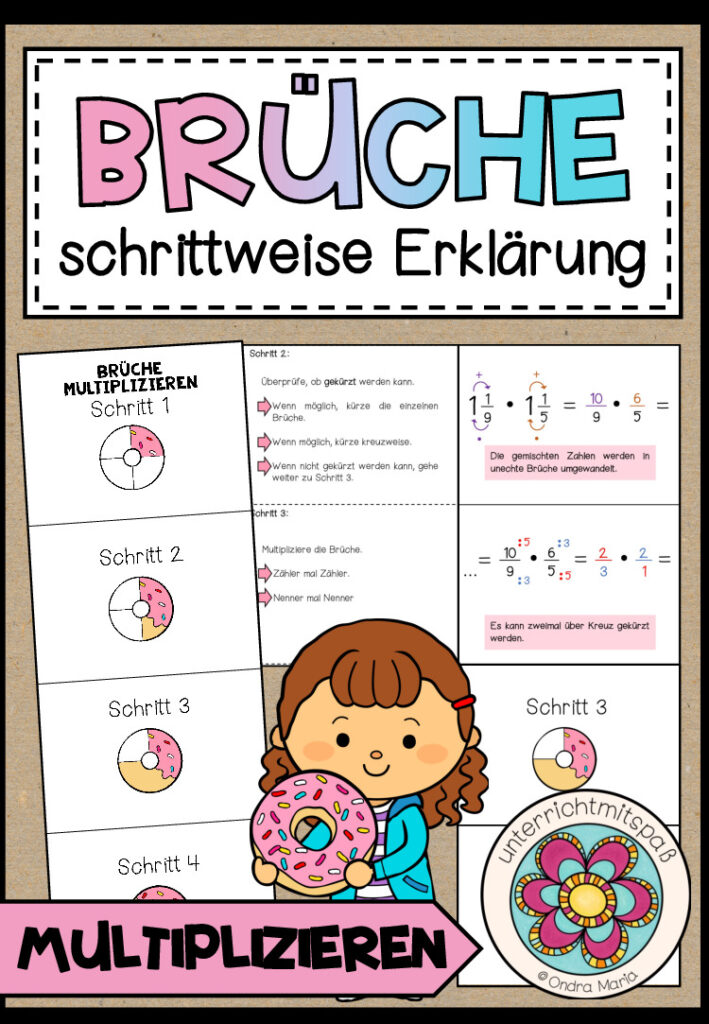 BRÜCHE MULTIPLIZIEREN – schrittweise Erklärung