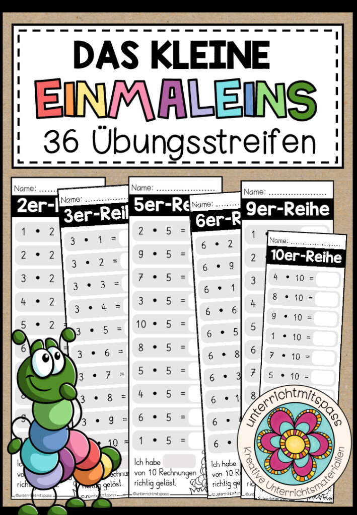 DAS KLEINE EINMALEINS – Übungsstreifen (Arbeitsblätter)