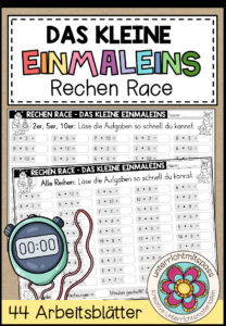 DAS KLEINE EINMALEINS – Rechen Race (44 Arbeitsblätter)