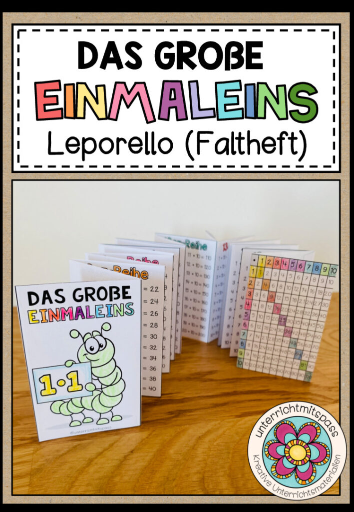 DAS GROßE EINMALEINS – Leporello (Klebeheft, Faltheft)