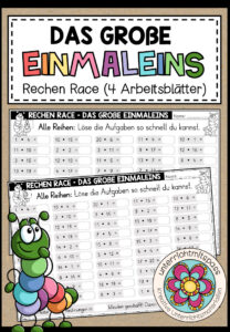 DAS GROßE EINMALEINS – Rechen Race (4 Arbeitsblätter)