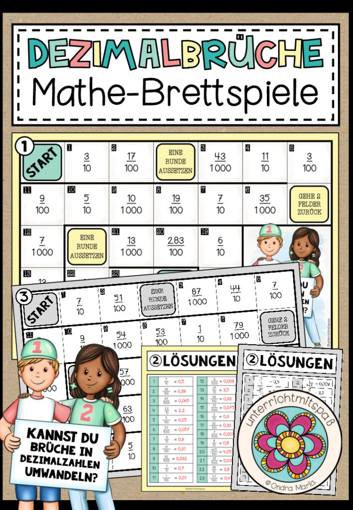 DEZIMALBRÜCHE – 3 Mathe-Brettspiele