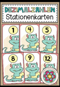DEZIMALZAHLEN – 12 Stationskarten