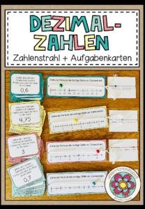 DEZIMALZAHLEN (Der Zahlenstrahl) – Legeübung mit Aufgabenkarten