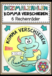 DEZIMALZAHLEN (Komma verschieben) – 6 Rechenräder