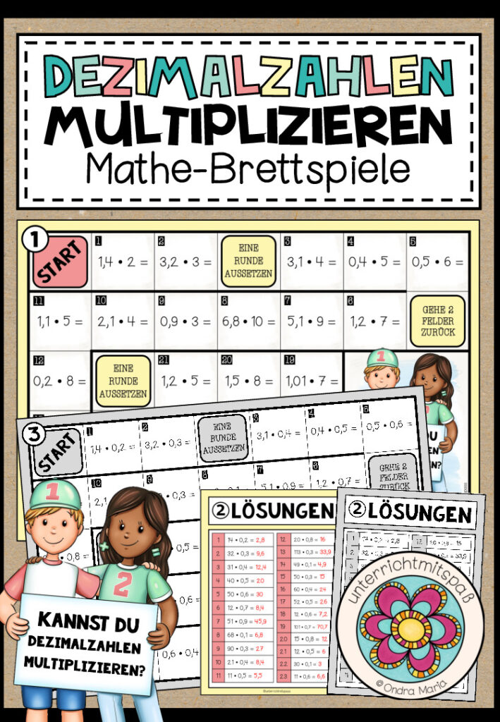 DEZIMALZAHLEN MULTIPLIZIEREN – 3 Mathe-Brettspiele