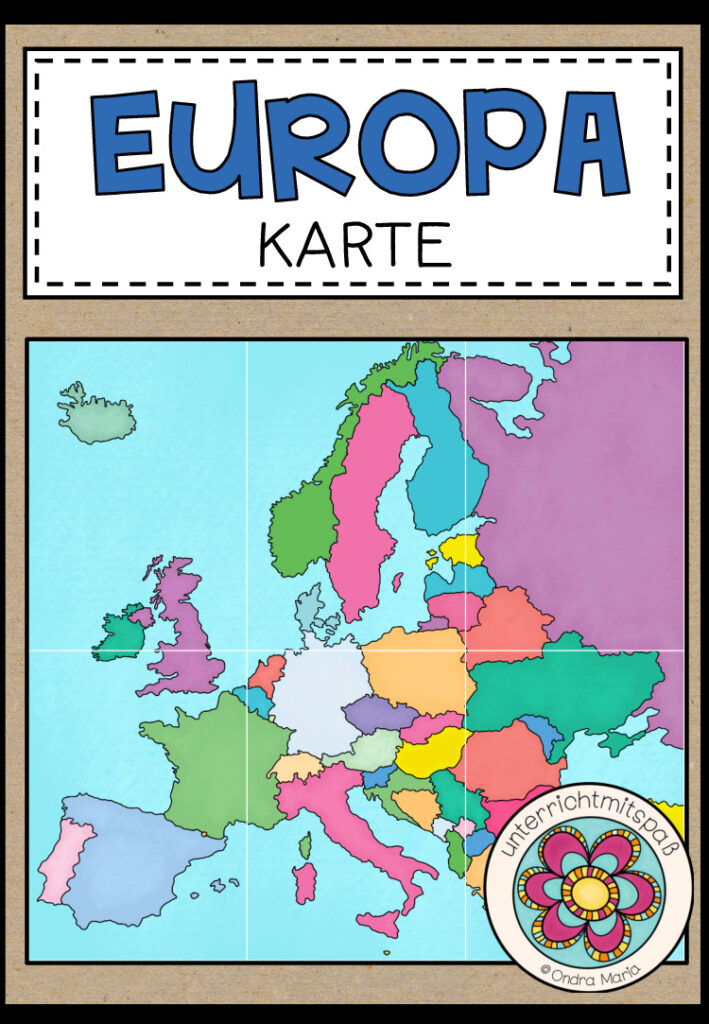 Europa – Karte (Tafel oder zum Legen)