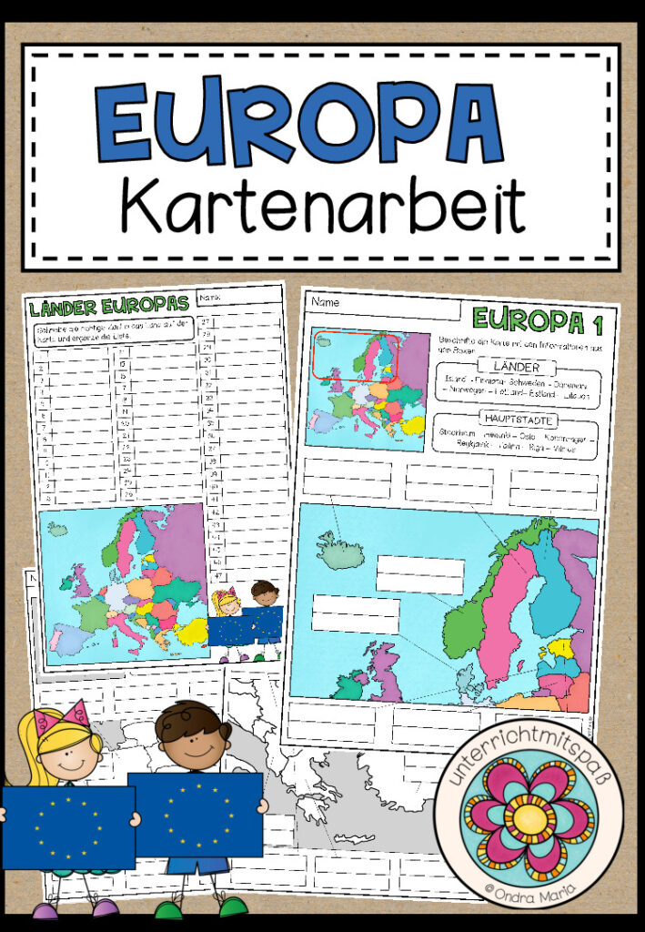 EUROPA – Kartenarbeit (11 Arbeitsblätter)