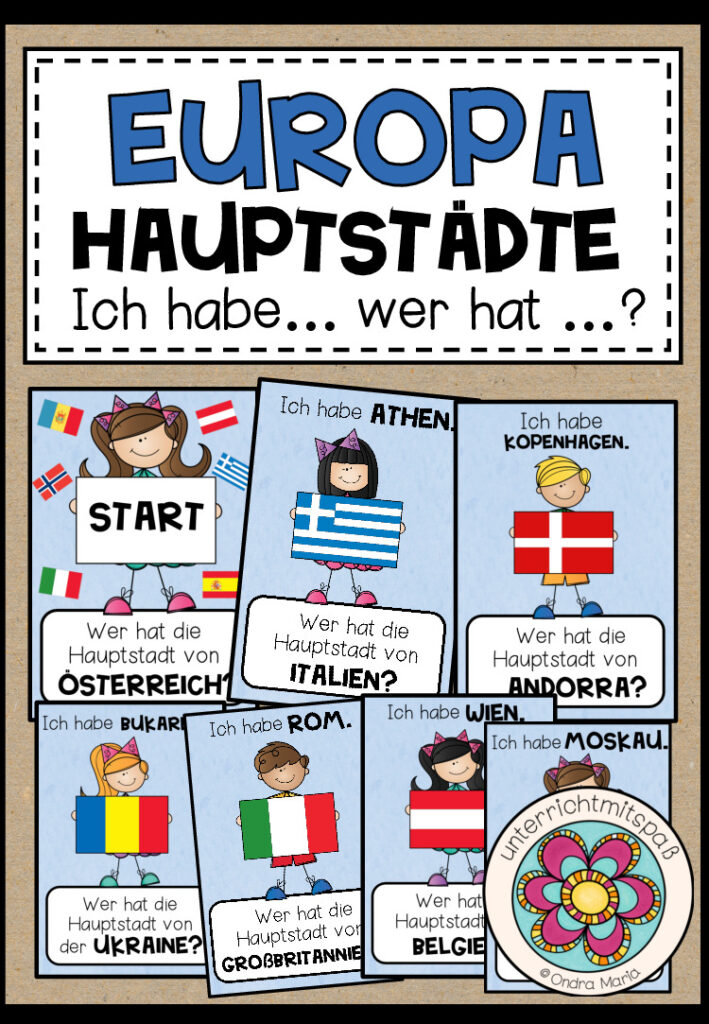 EUROPA – Länder & Hauptstädte – Ich habe … Wer hat …?