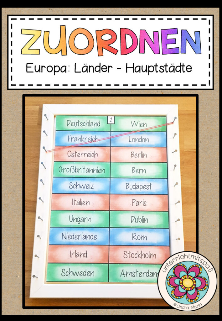 Europa – Zuordnen (Länder und Hauptstädte)