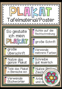 DAS PLAKAT – Tafelmaterial/Poster mit Tipps zur Erstellung von Plakaten (Referat/Vortrag/Präsentation)