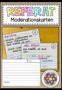 DAS REFERAT – Moderationskarten für Referate/Vorträge/Präsentationen (4 Kopiervorlagen)
