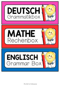 Beschriftung – Boxen (für Lerncenter)