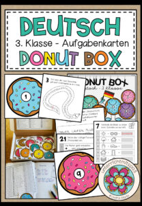 DEUTSCH – DONUT BOX (3. Schulstufe) 36 Aufgabenkarten zum Jahresstoff