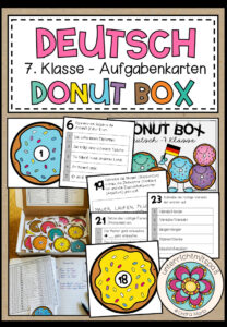 DEUTSCH – DONUT BOX (7. Schulstufe) 36 Aufgabenkarten zum Jahresstoff