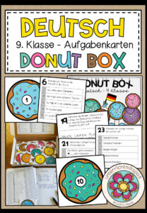 DEUTSCH – DONUT BOX (9. Schulstufe) 36 Aufgabenkarten zum Jahresstoff