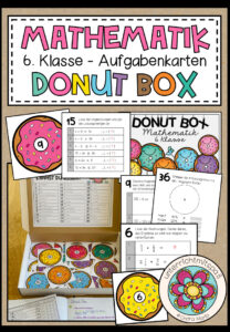 MATHEMATIK – DONUT BOX (6. Schulstufe) 36 Aufgabenkarten zum Jahresstoff