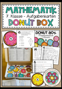 MATHEMATIK – DONUT BOX (7. Schulstufe) 36 Aufgabenkarten zum Jahresstoff