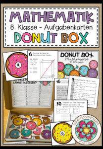 MATHEMATIK – DONUT BOX (8. Schulstufe) 36 Aufgabenkärtchen zum Jahresstoff