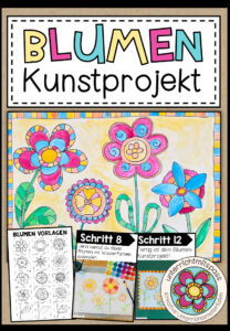 BUNTE BLUMEN (Doodle Art) – Kunstprojekt (fertig geplante Kunststunde)