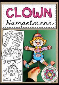 CLOWN – Hampelmann – 2 Bastelvorlagen