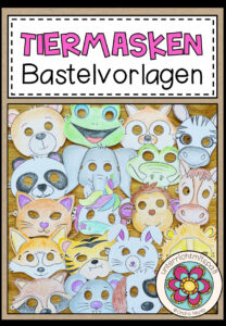 Masken für Fasching/Karneval – Bastelvorlagen (18 verschiedene Vorlagen)