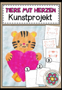 Tiere mit Herzen – Kunstprojekt (fertig geplante Kunststunde)