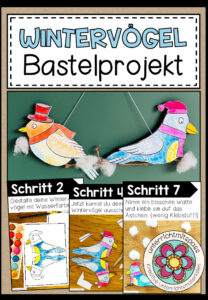 Vögel im Winter – Kunstprojekt / Bastelprojekt (fertig geplante Kunststunde)