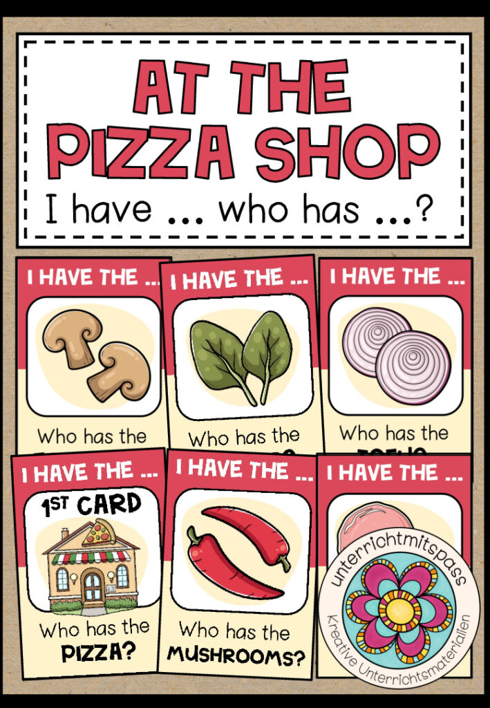 AT THE PIZZA SHOP – I have … who has …?