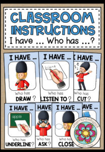 Classroom Instructions – I have .. who has …?