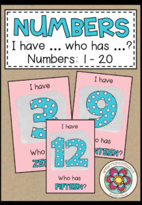Numbers 1-20 – I have … who has …?