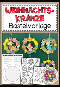 Weihnachtskränze – Bastelvorlagen
