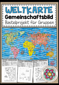 Weltkarte – Gemeinschaftsbild (Kooperatives Poster)