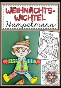 Wichtel / Weihnachtself – Hampelmann (2 Bastelvorlagen)
