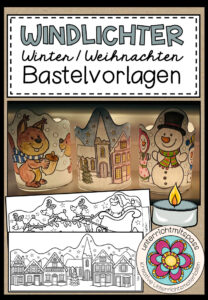WINDLICHTER – Winter / Weihnachten (Bastelvorlagen)