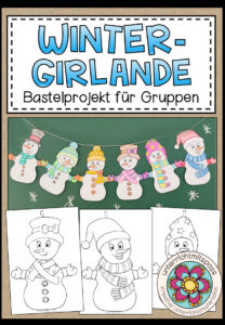 Winter-Girlande (Schneemänner und Schneefrauen) – Bastelprojekt